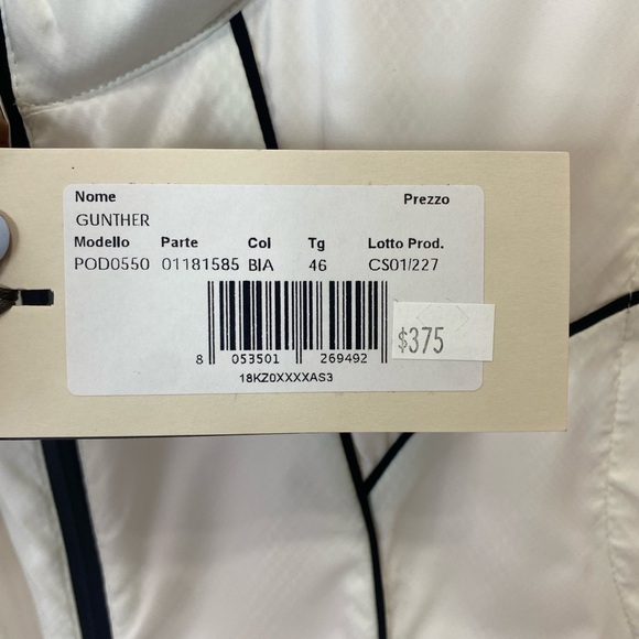 NWT POST CARD White Sleeveless Vest with Black Accents with hoodie - Picture 3 of 11